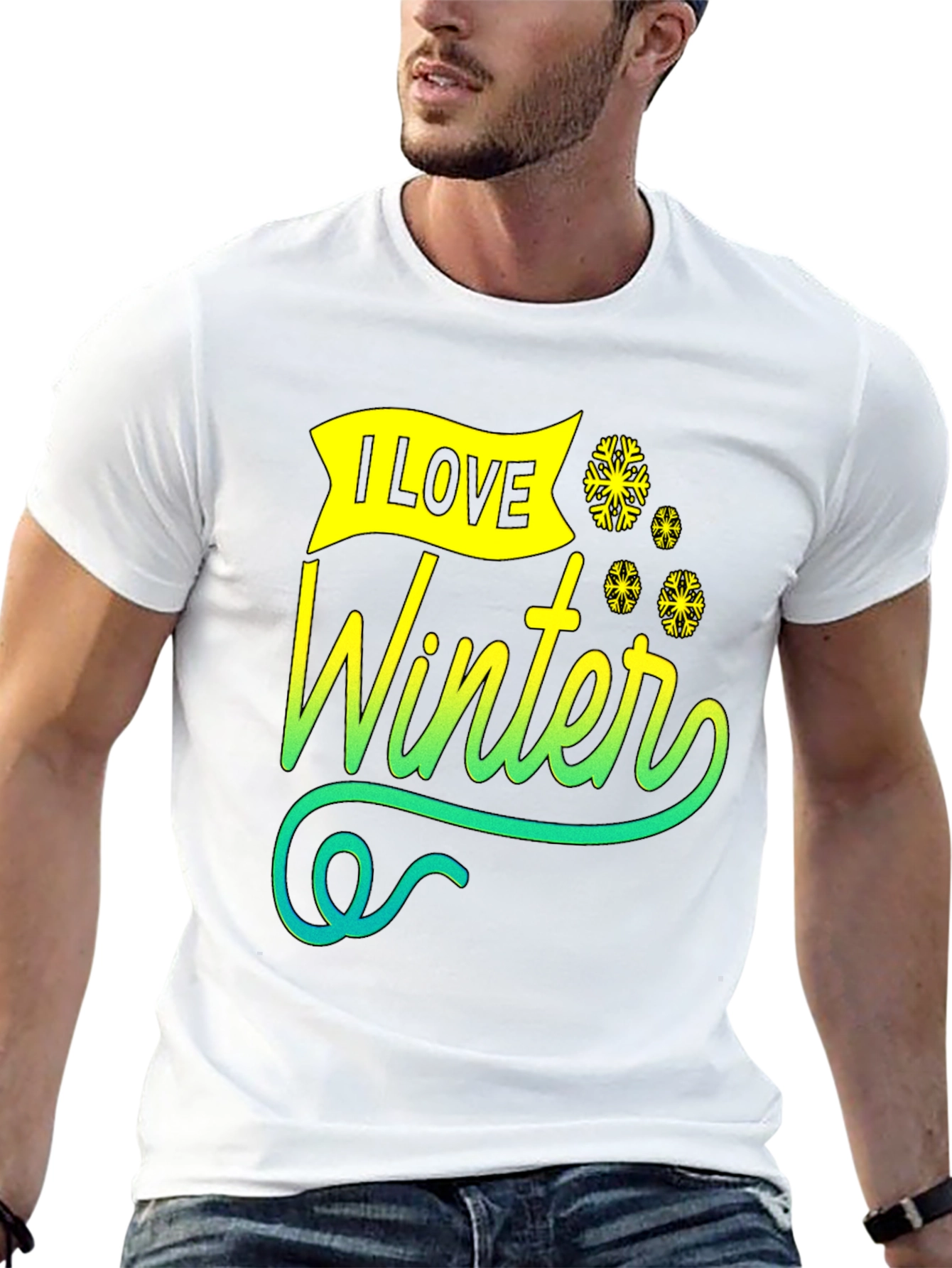 I Love Winter Graphic Tee - Black Unisex T-Shirt