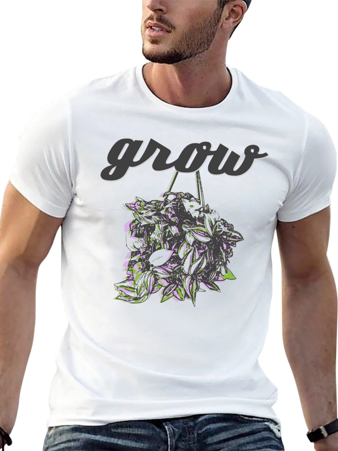 Grow Graphic Tee - Stylish Black T-Shirt