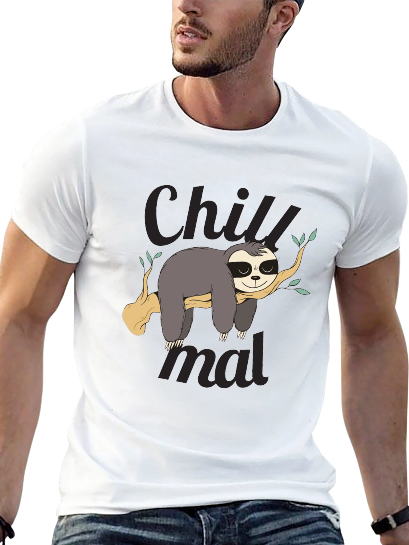 Chill Sloth Graphic Tee - Relaxed Style