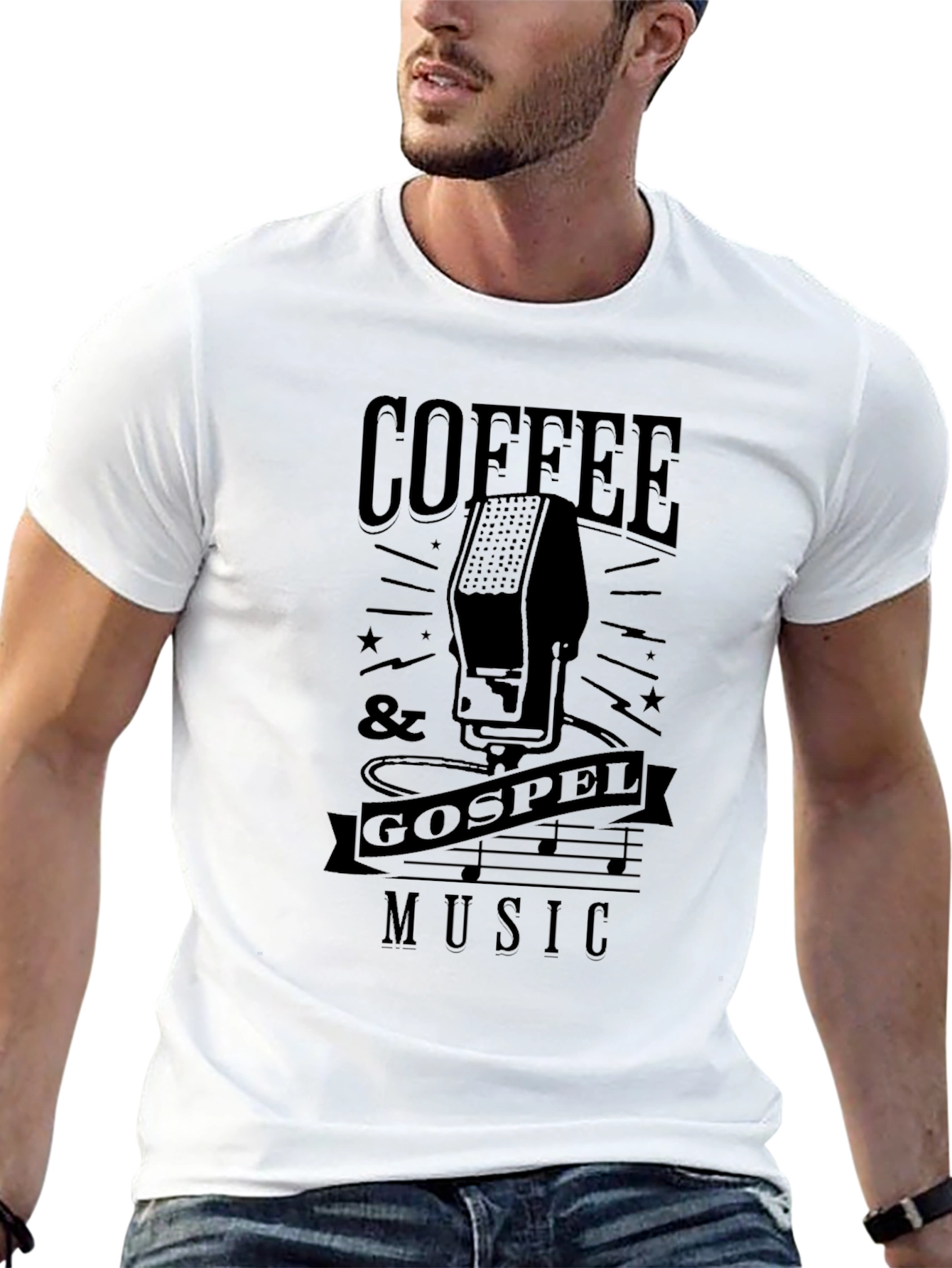 Coffee & Gospel Music Black Graphic Tee