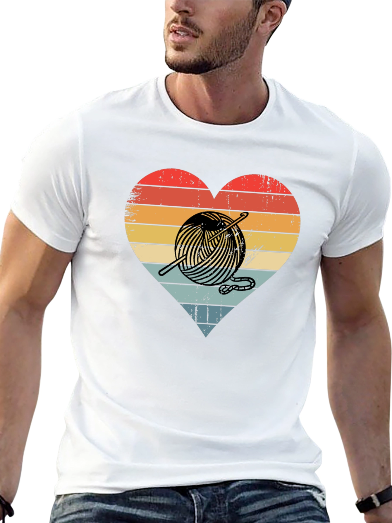 Knitting Heart Graphic T-Shirt
