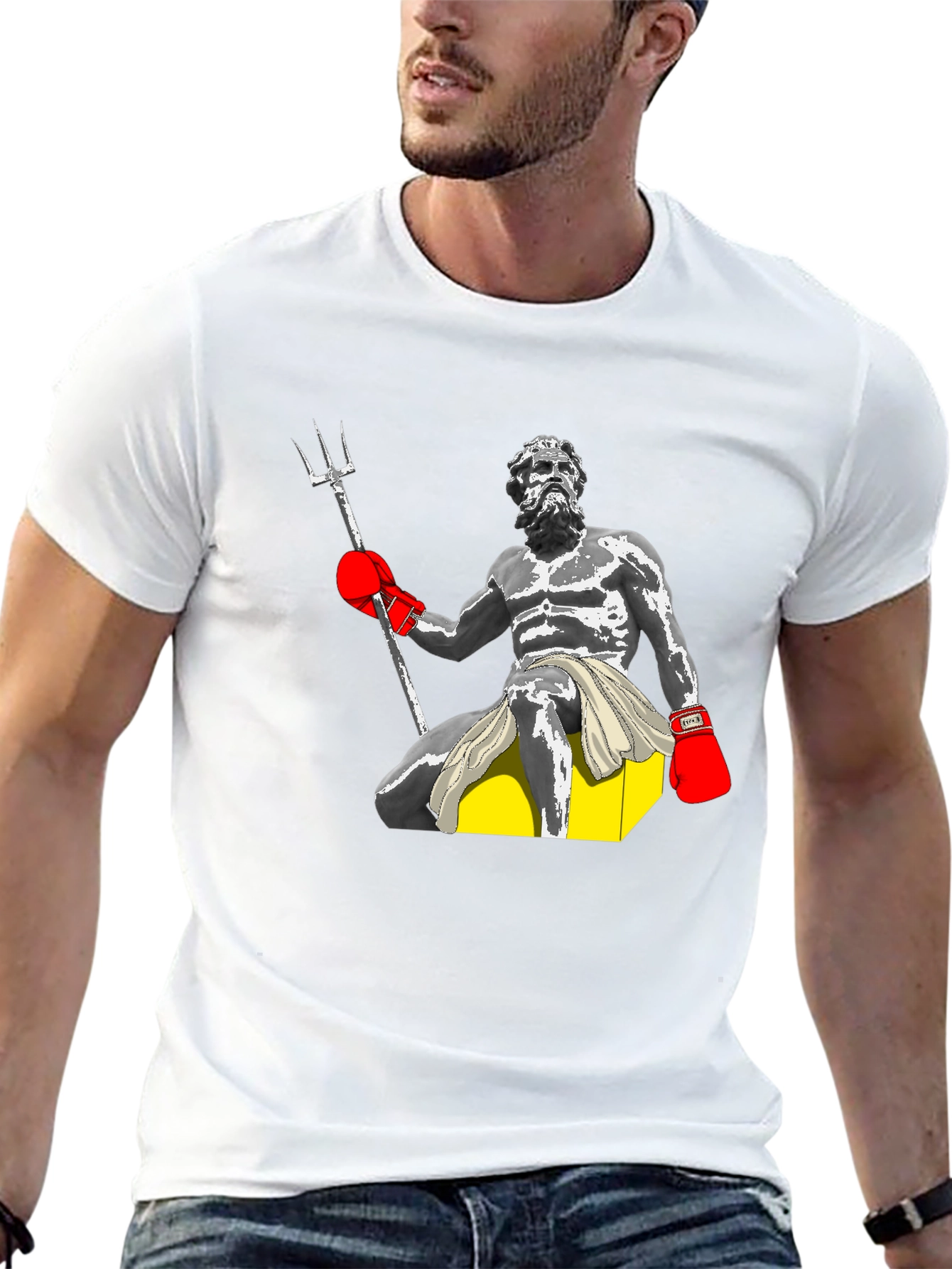 Boxing Neptune Graphic Tee - Black