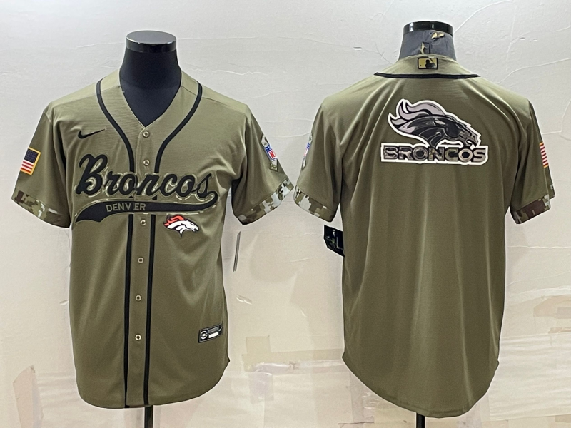 Men's Denver Broncos Olive 2022 Salute To Service Limited Jerseys