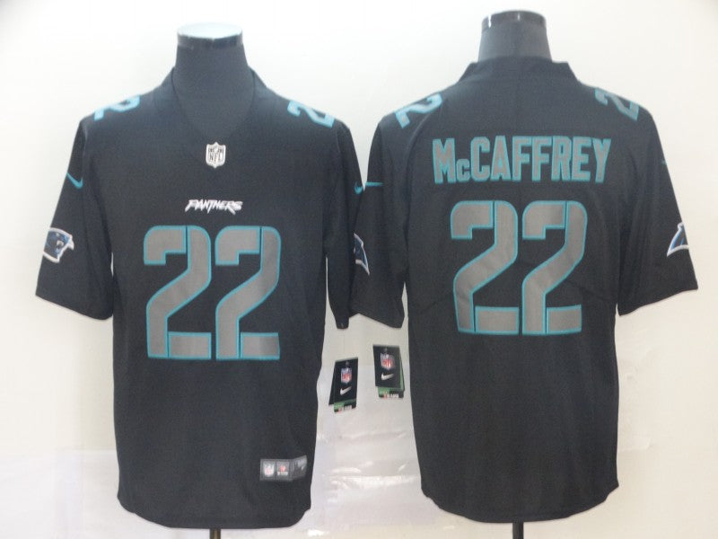 Men's Carolina Panthers Christian McCaffrey #22 Black Authentic Game Jerseys