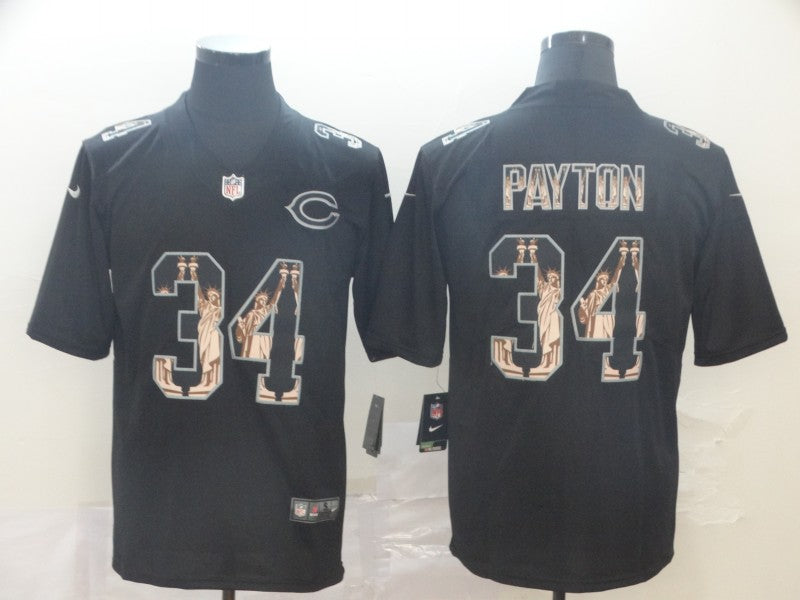 Men's Chicago Bears #34 Walter Payton Black Player Game Jerseys