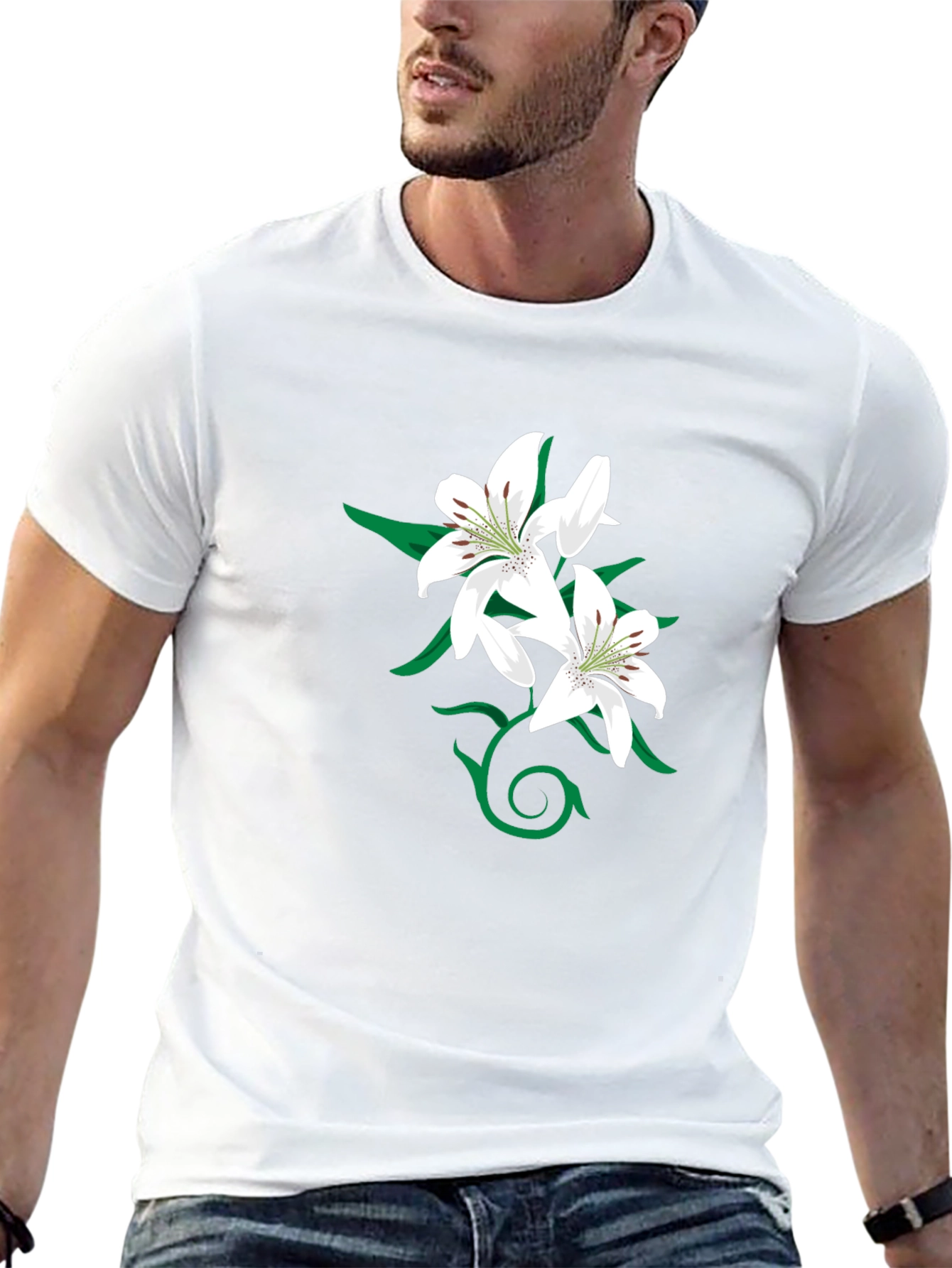 Lily Graphic Black T-Shirt for Men