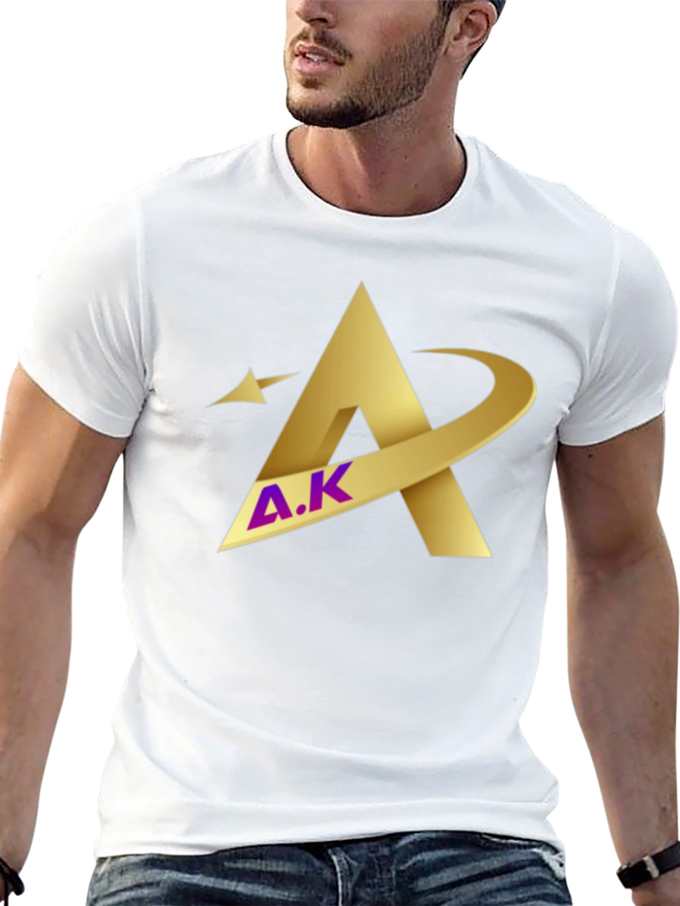 Modern Golden A.K Graphic Black T-Shirt