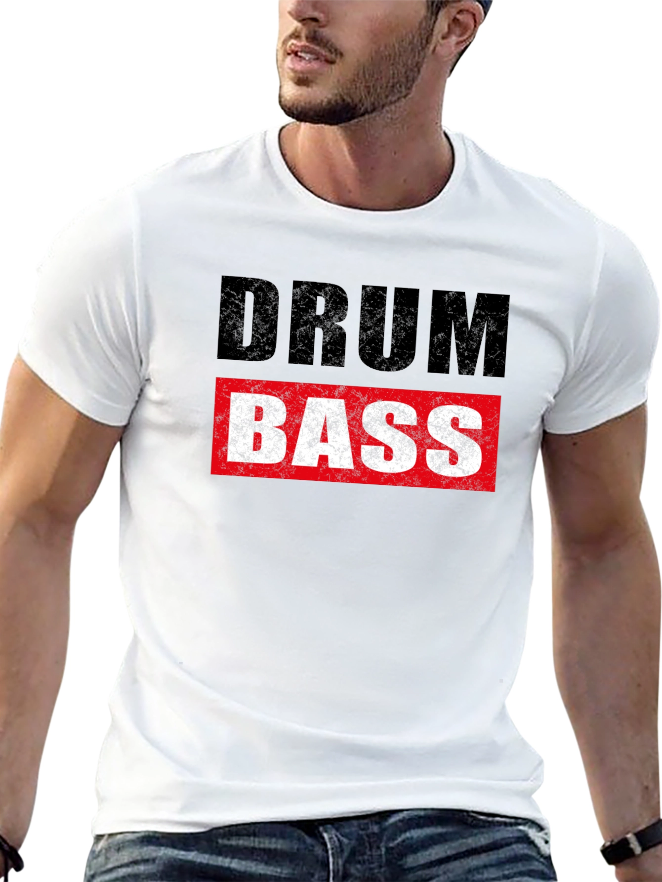 Drum & Bass Graphic Tee - Black Cotton Blend