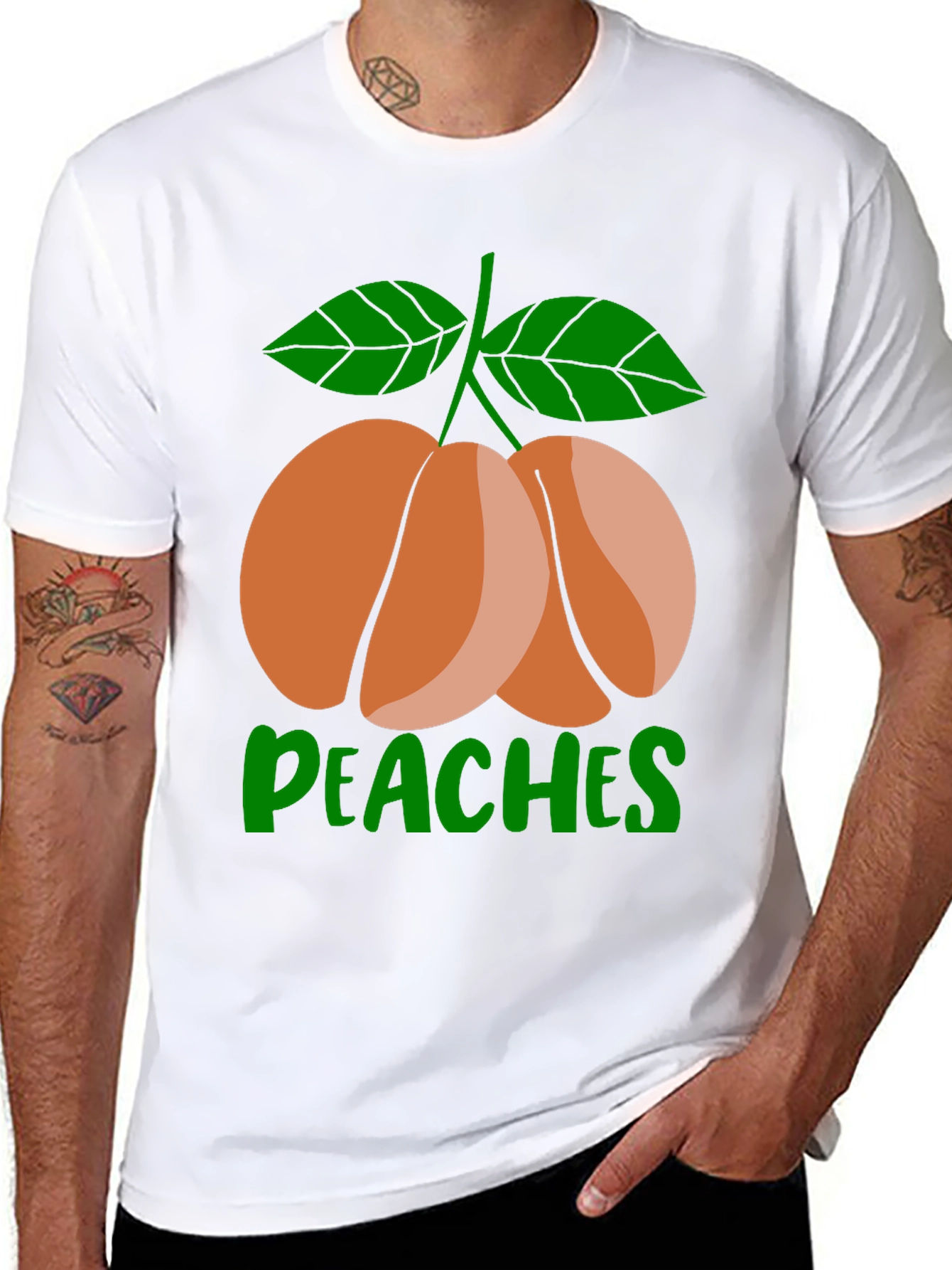 Peaches Graphic T-Shirt - Cute Fruit Design