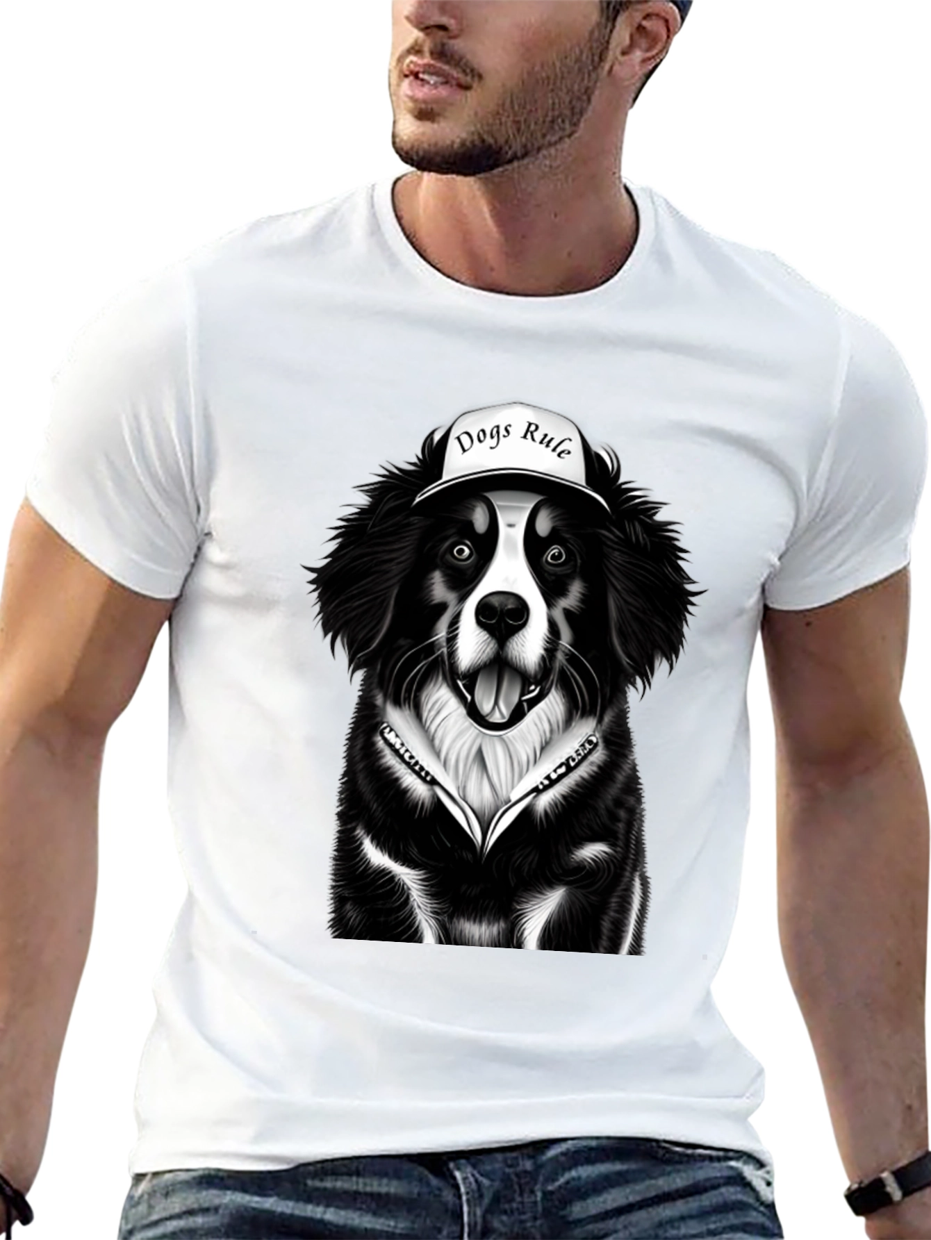 Dogs Rule Graphic Tee - Black Dog Lover T-Shirt