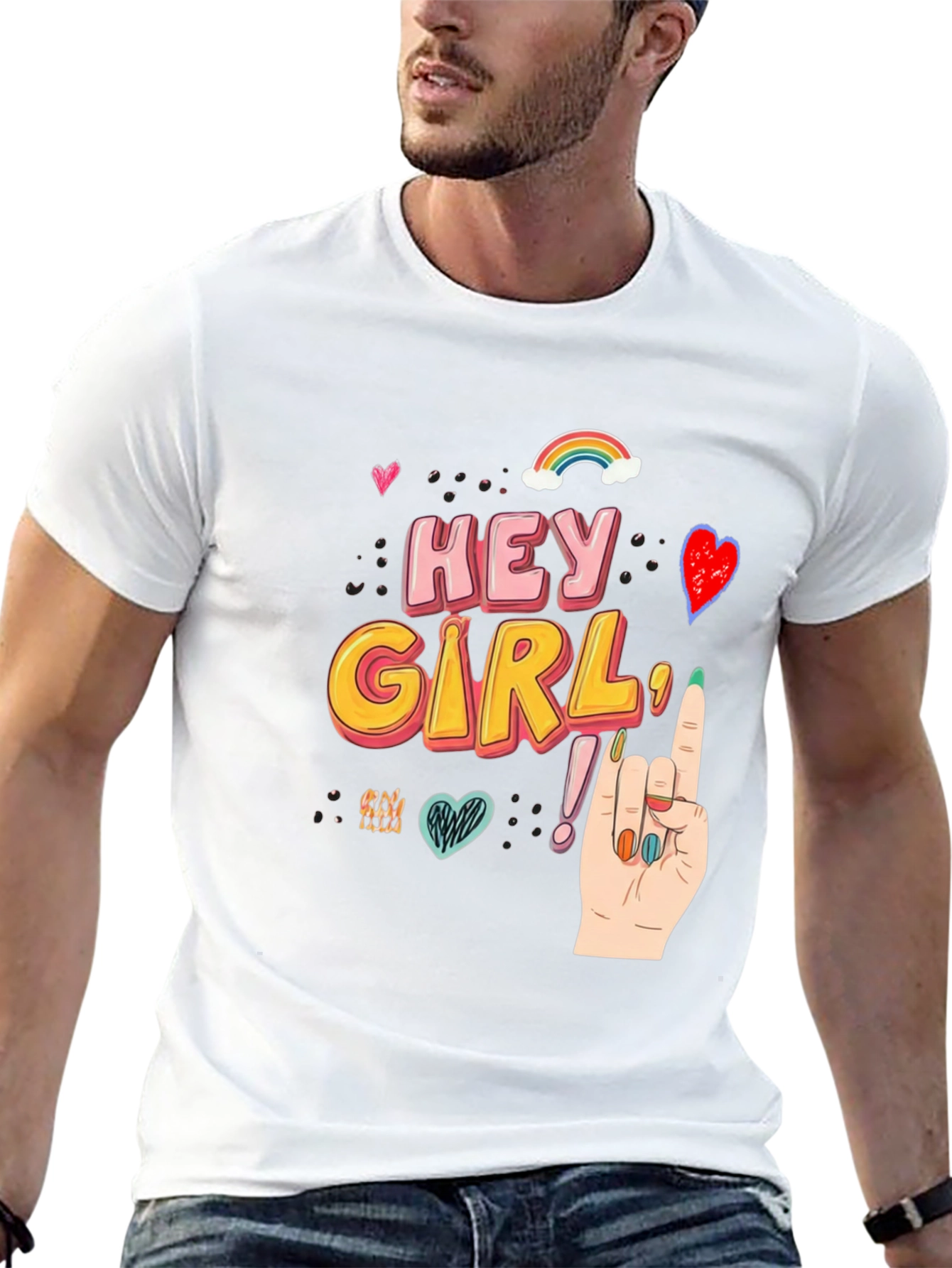 Hey Girl Graphic T-Shirt - Black