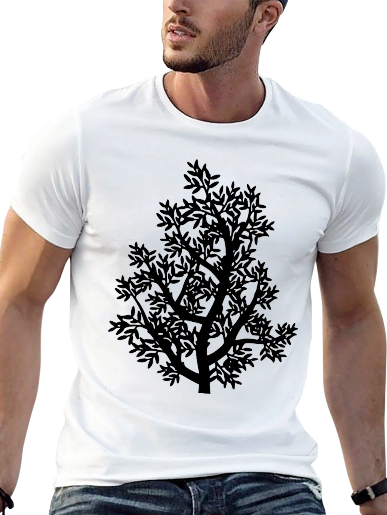 Nature Inspired Black Tree Graphic Tee