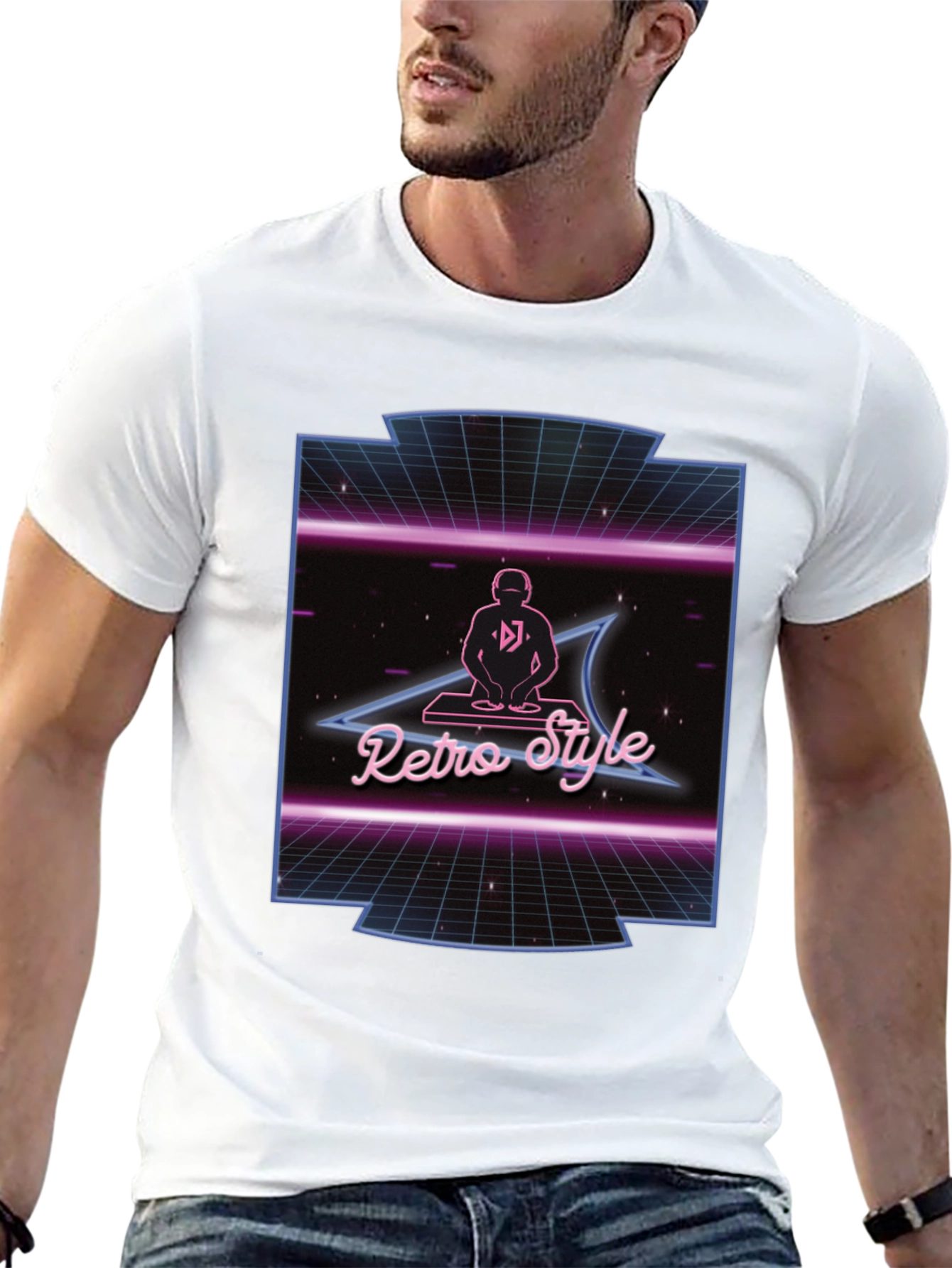 Retro Style DJ Black T-Shirt