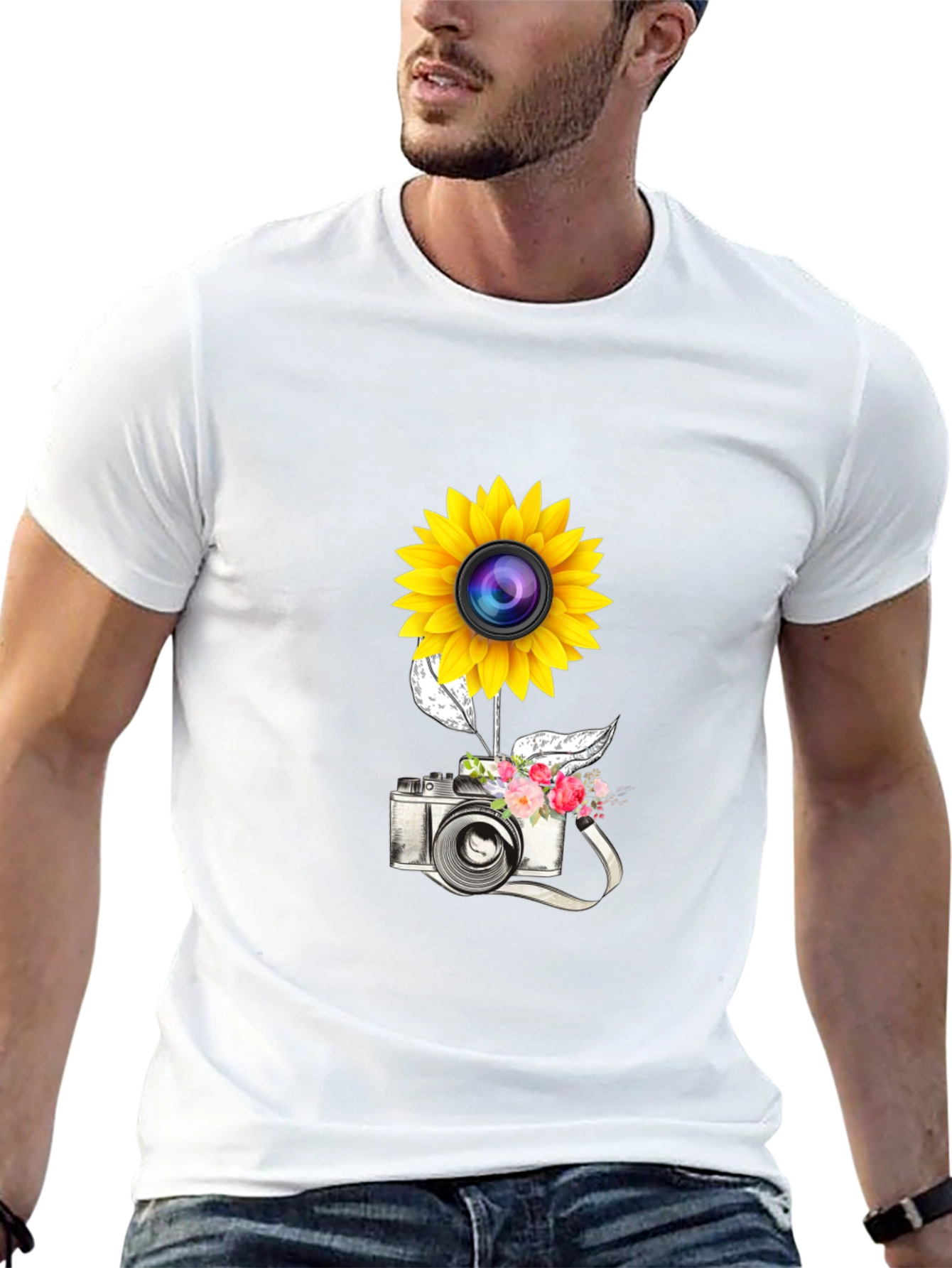 Sunflower Camera Graphic Tee