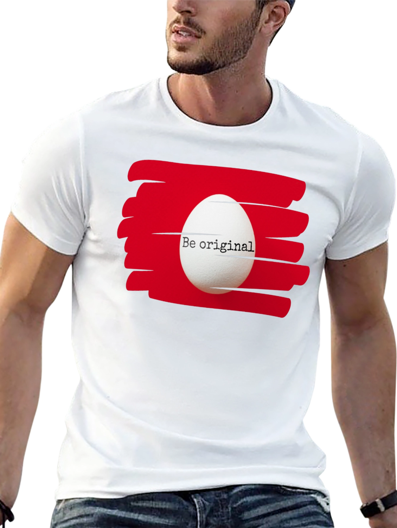 Be Original Egg Graphic Tee - Black