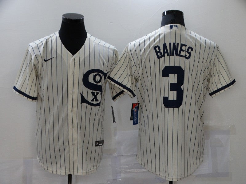 Men's Chicago White Sox Harold Baines #3 Beige Replica Baseball Jerseys