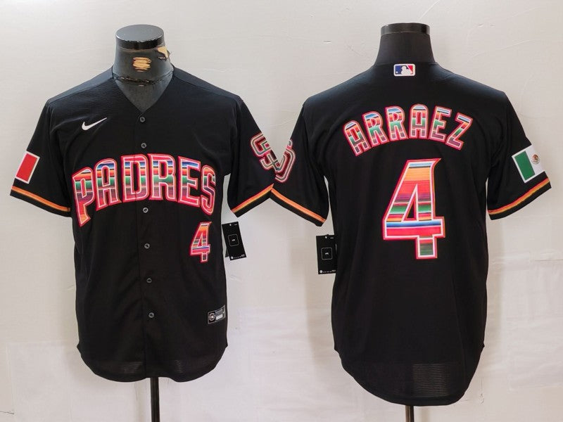 Men's San Diego Padres Luis Arraez #4 Black Player Game Jerseys