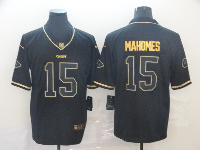 Men's Kansas City Chiefs #15 Patrick Mahomes Black Player Game Jerseys