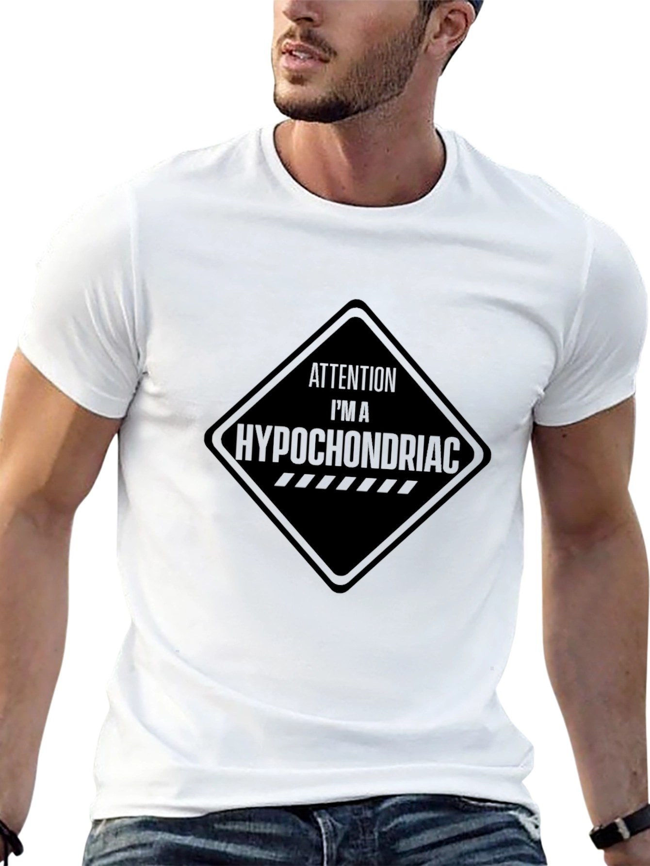 Attention Hypochondriac Black Graphic Tee