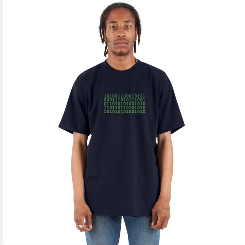Binary Matrix Code Art - Futuristic Green Design