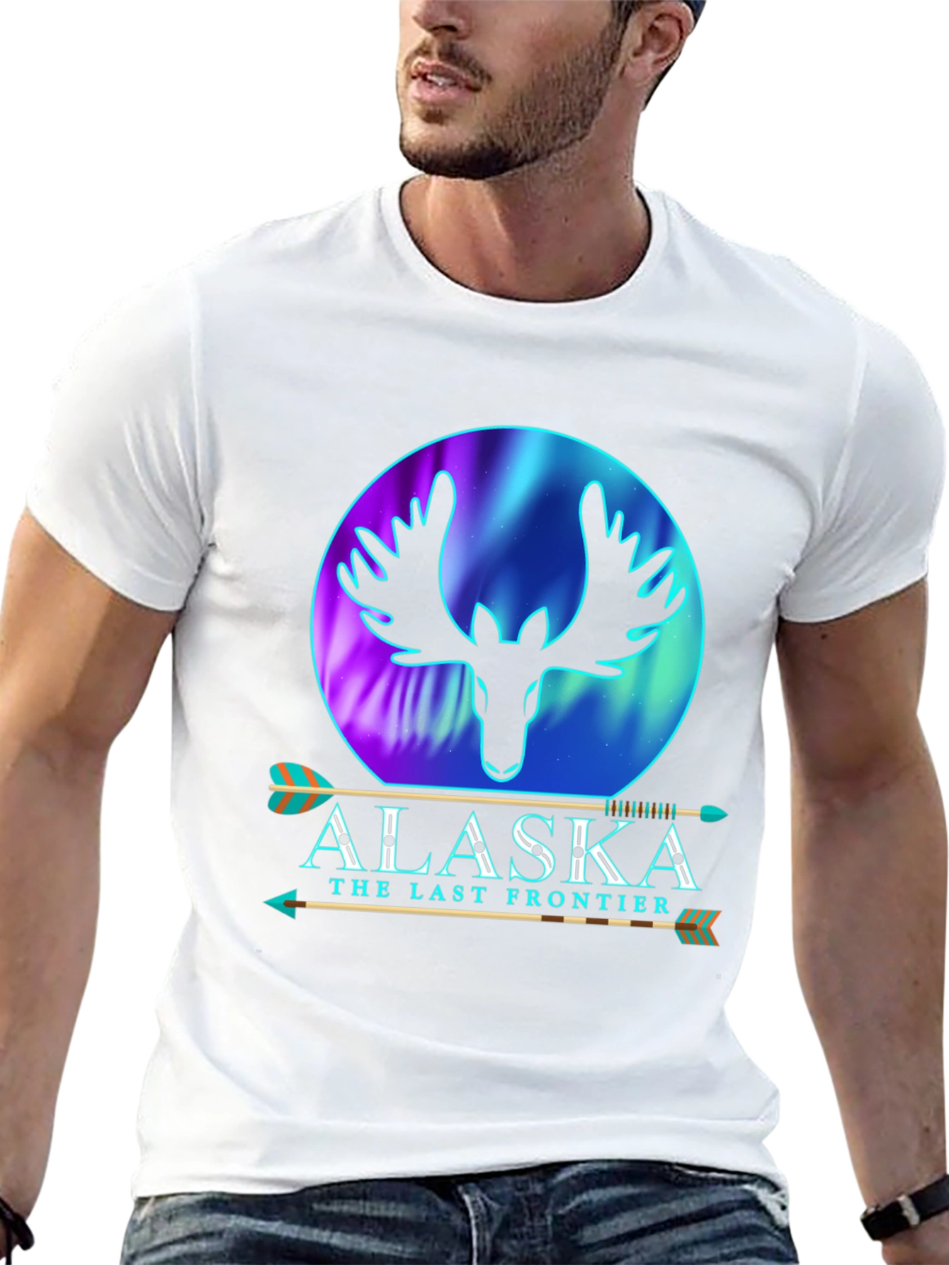 Alaska Last Frontier Moose Graphic T-Shirt