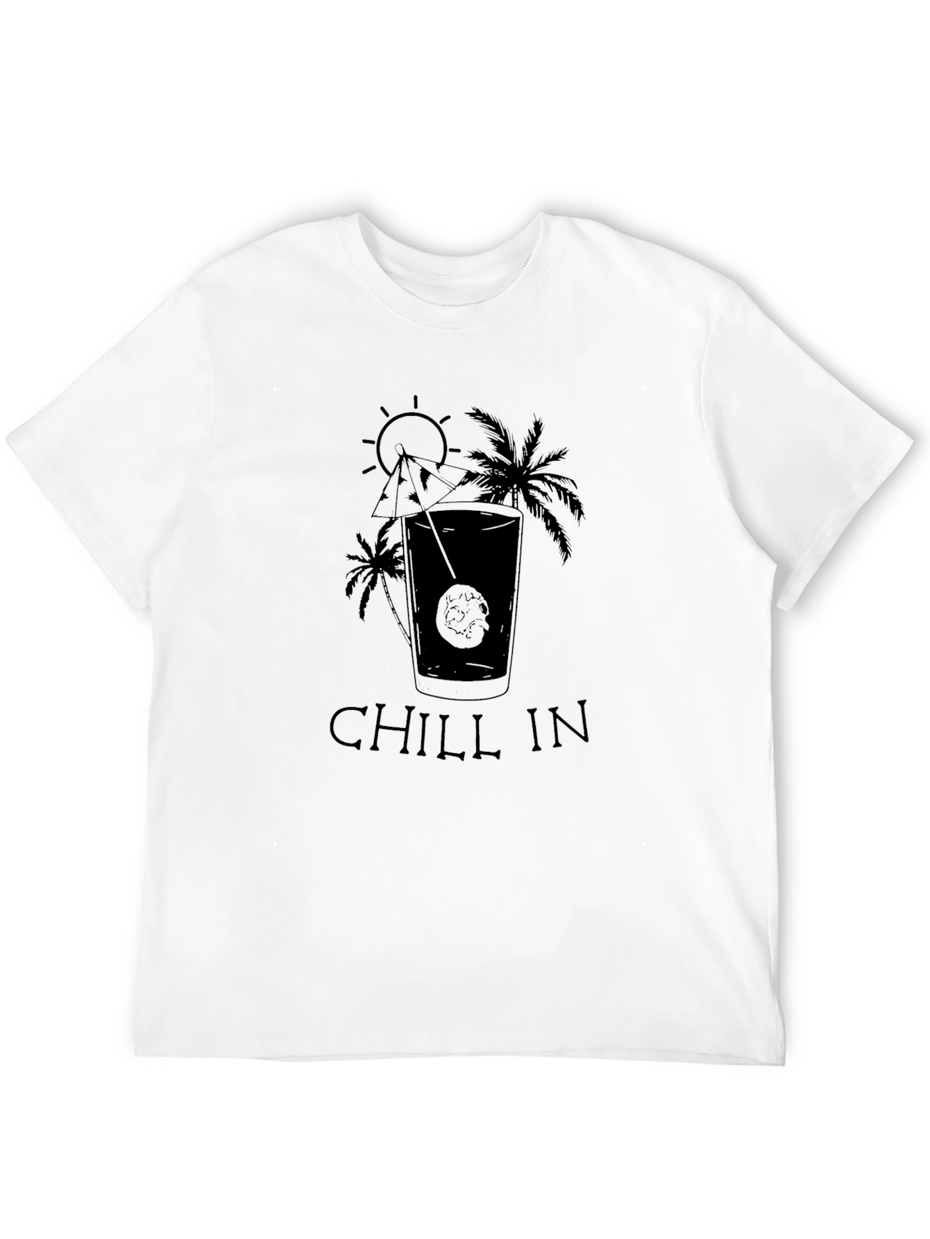 Chill In Paradise Graphic Tee - Black