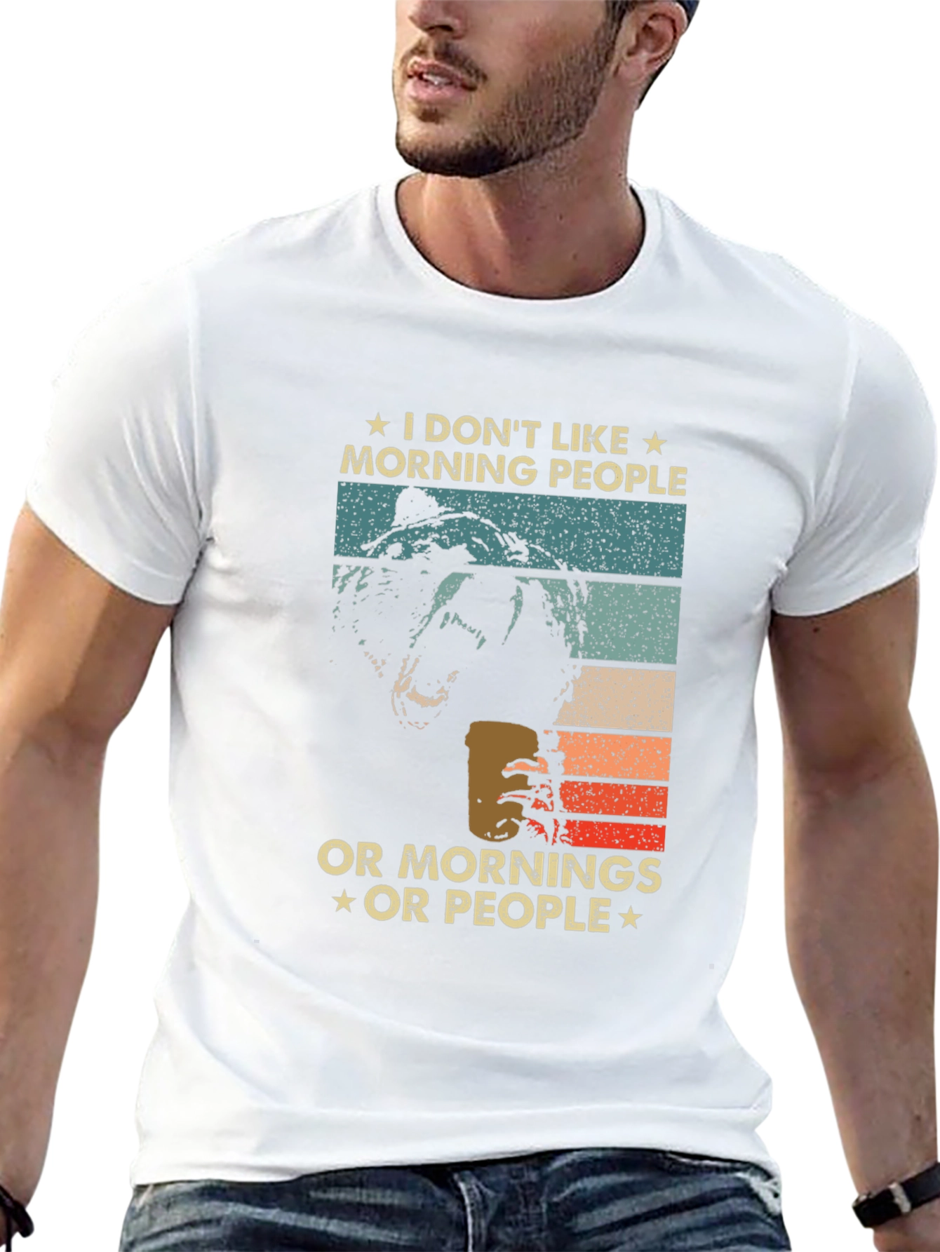 Funny I Dont Like Morning People Bear T-Shirt