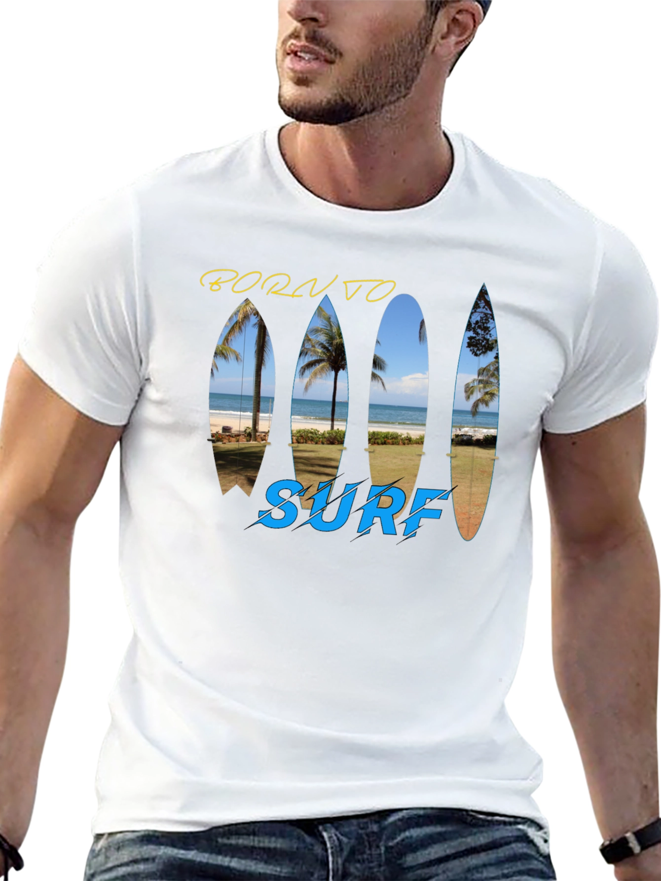 Born To Surf T-Shirt - Island Beach Design
