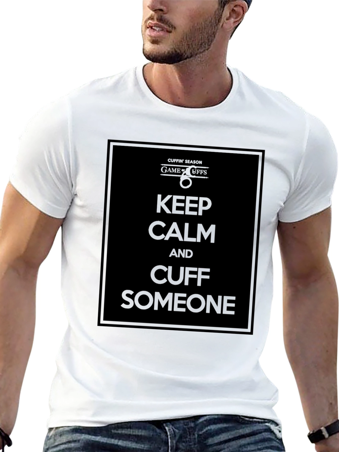 Keep Calm & Cuff Someone Black T-Shirt