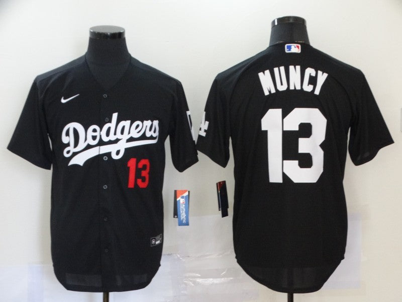 Men's Los Angeles Dodgers Max Muncy #13 Black Stitched Jerseys