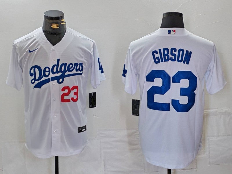 Men's Los Angeles Dodgers Kirk Gibson #23 White Home Limited Player Jerseys