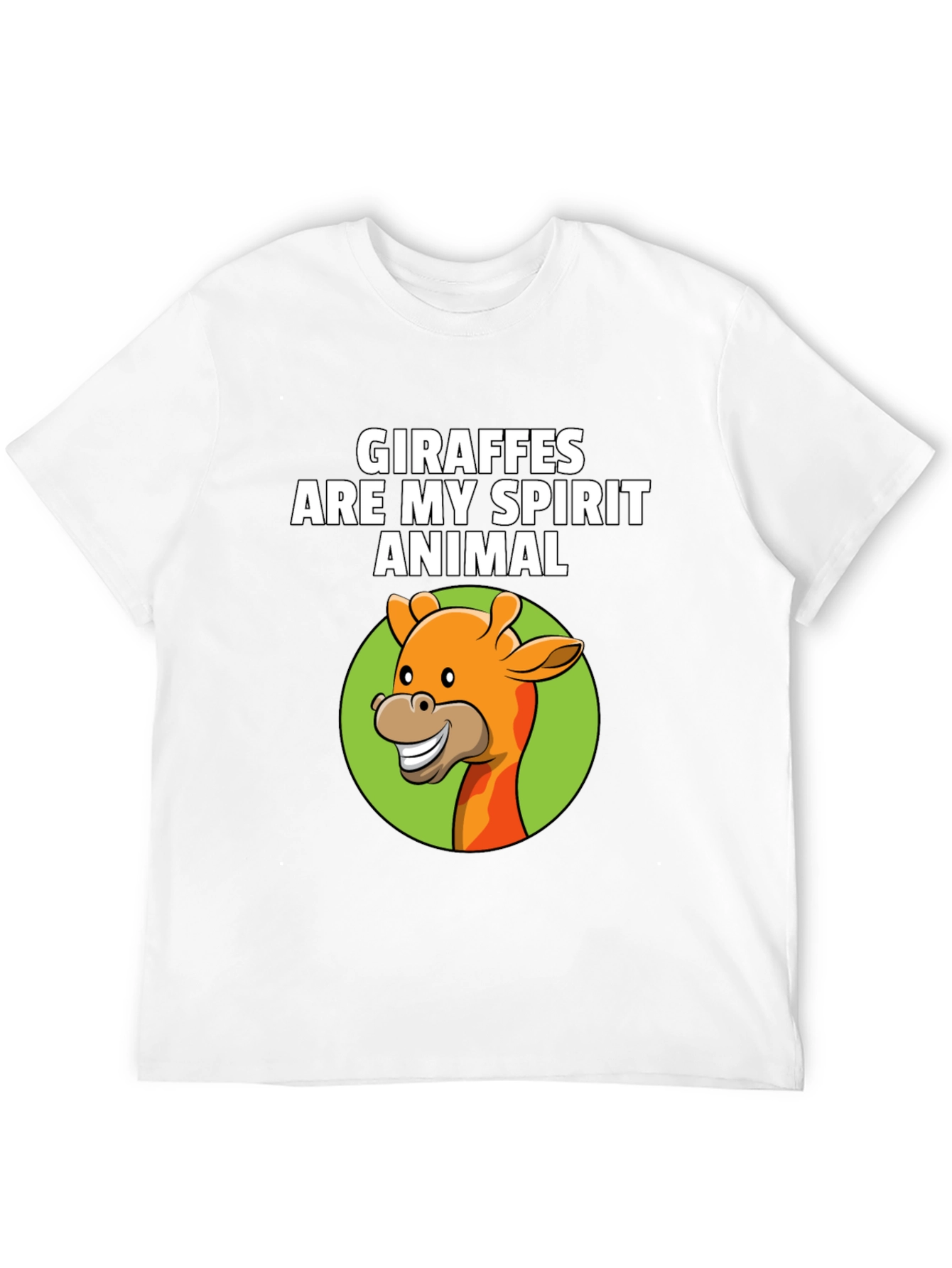 Giraffe Spirit Animal Graphic Tee - Black Cotton T-Shirt