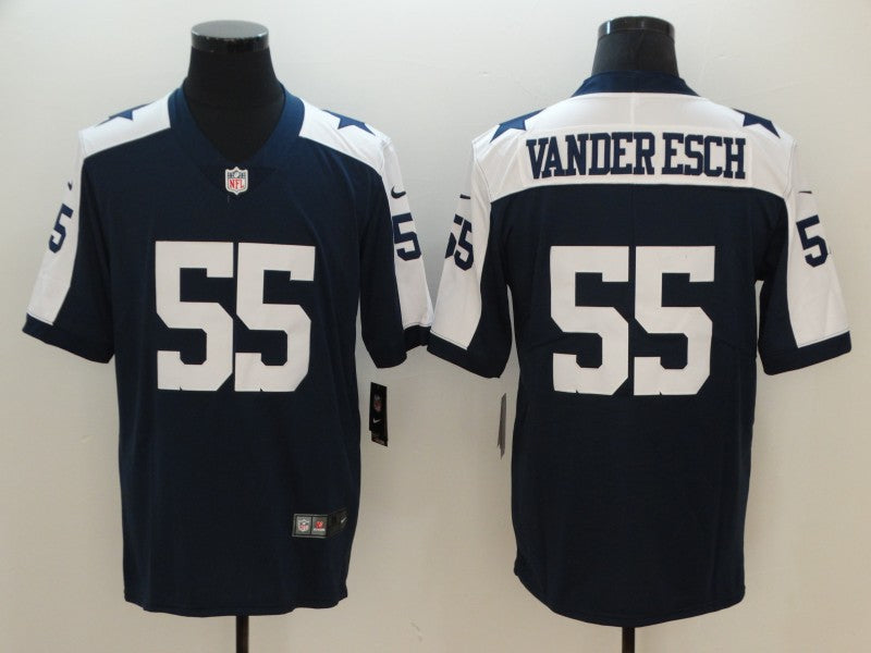 Men's Dallas Cowboys Leighton Vander Esch #55 Navy Alternate Custom1 Game Jerseys