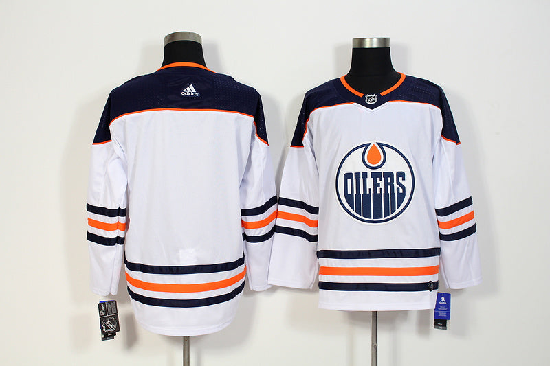Men's Edmonton Oilers White Away Breakaway Blank Jerseys
