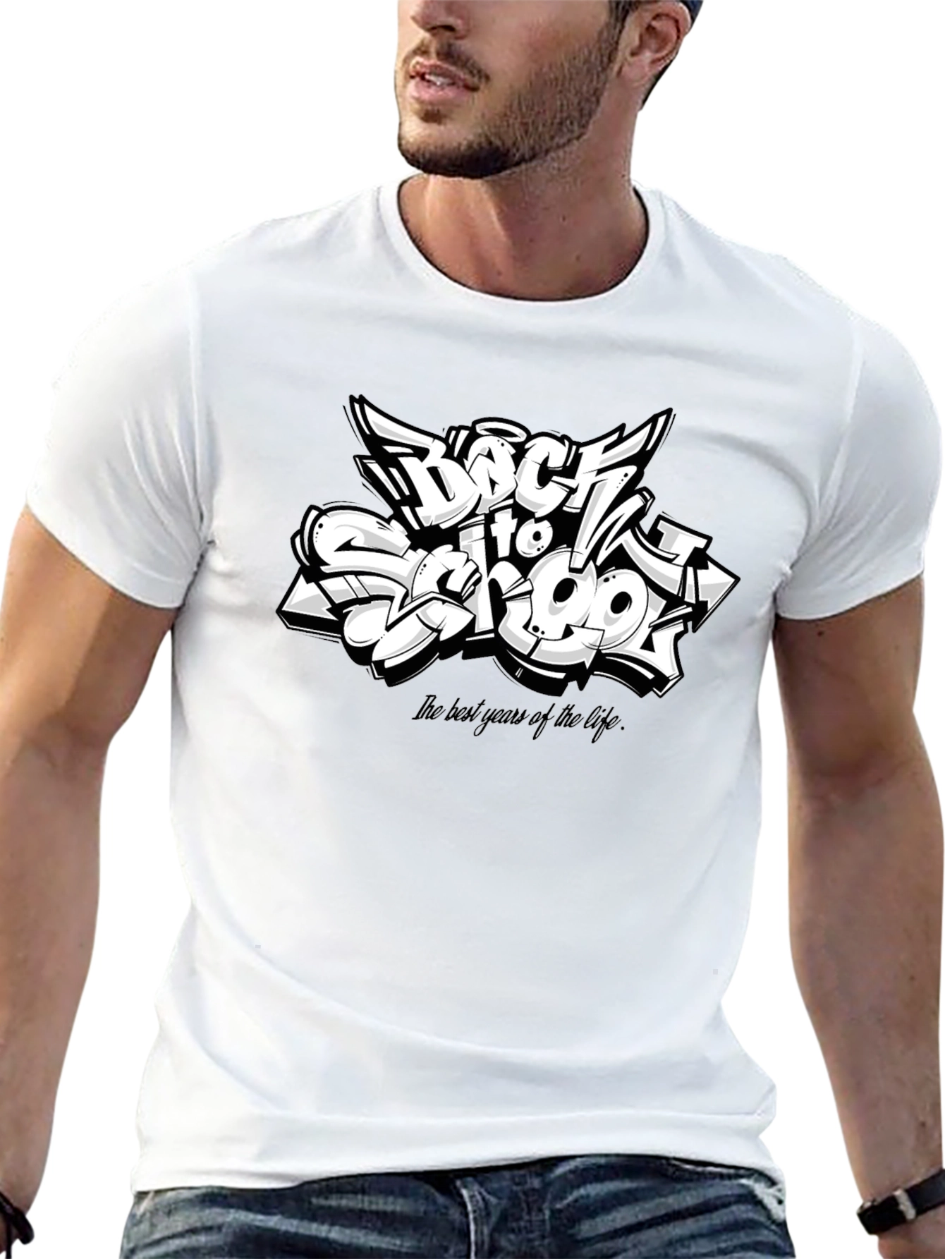 Back to School Graphic T-Shirt - Black