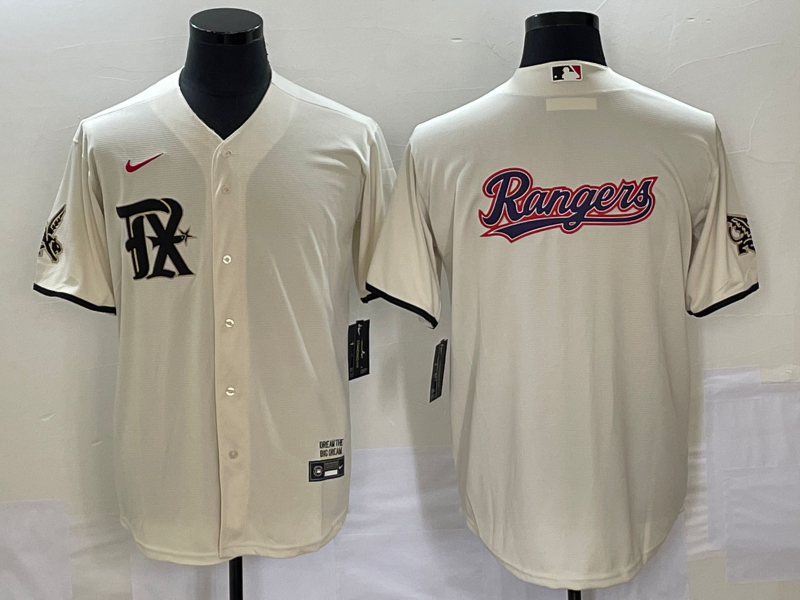 Men's Texas Rangers Cream 2023 City Connect Replica Jerseys