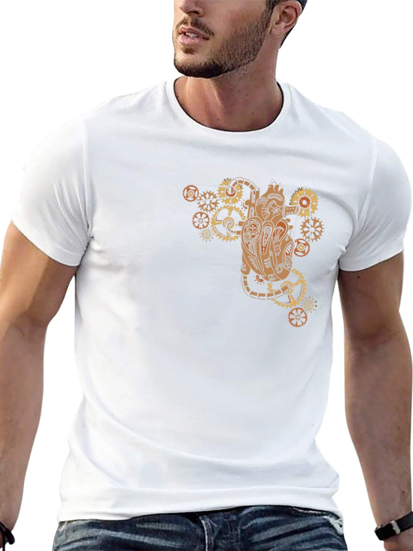 Steampunk Heart Gear T-Shirt - Unique Design
