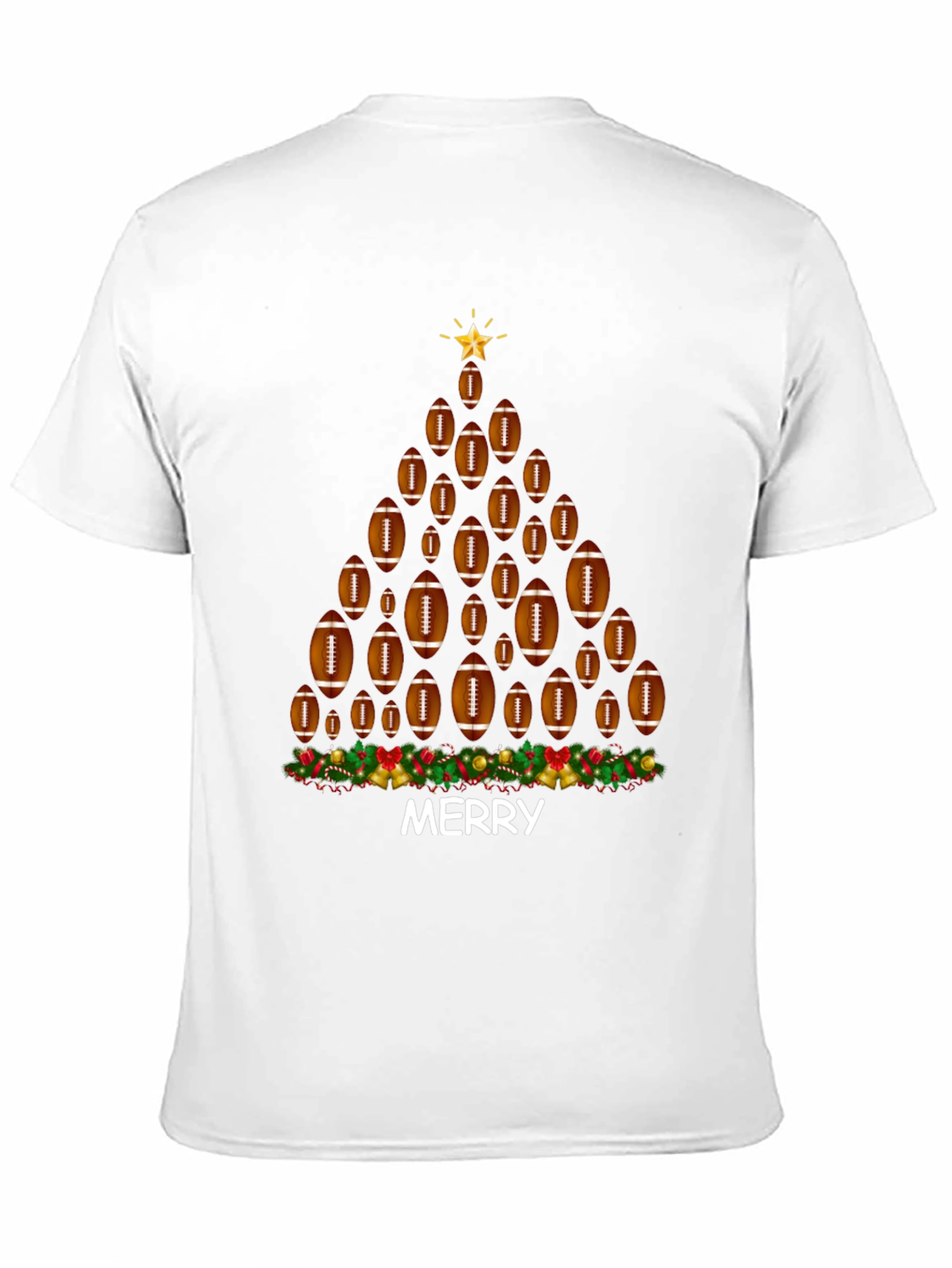 Football Christmas Tree T-Shirt - Merry Holiday Tee