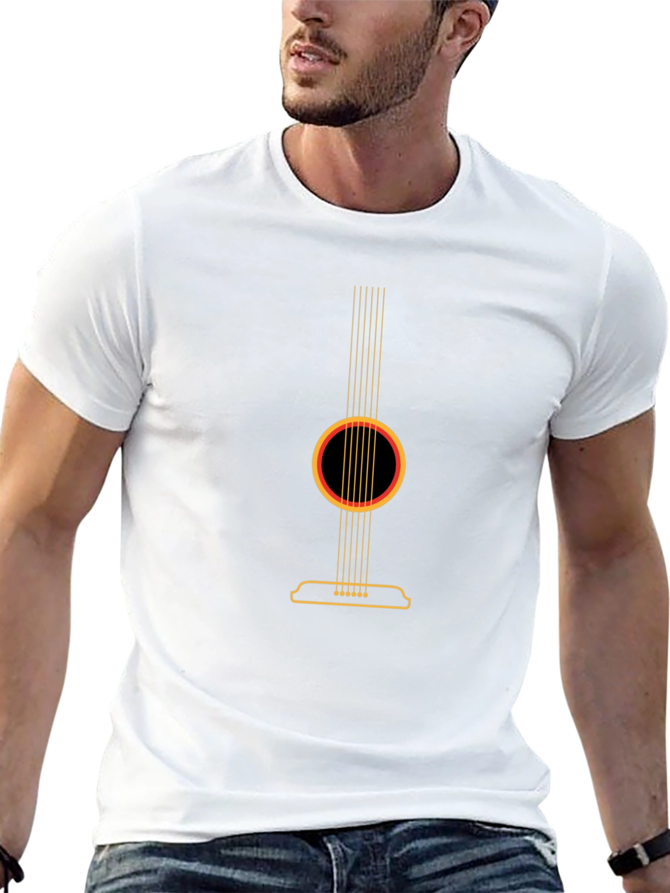 Acoustic Guitar Graphic Tee - Black