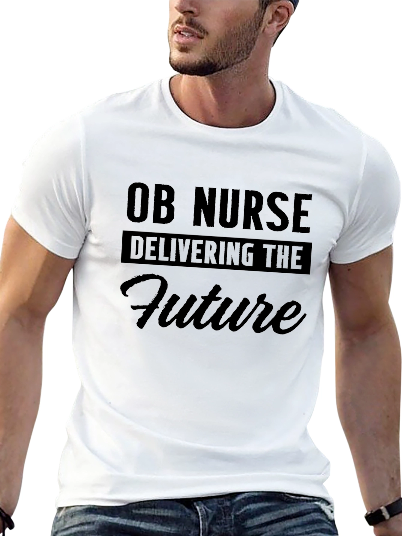 OB Nurse Delivering the Future Black T-Shirt