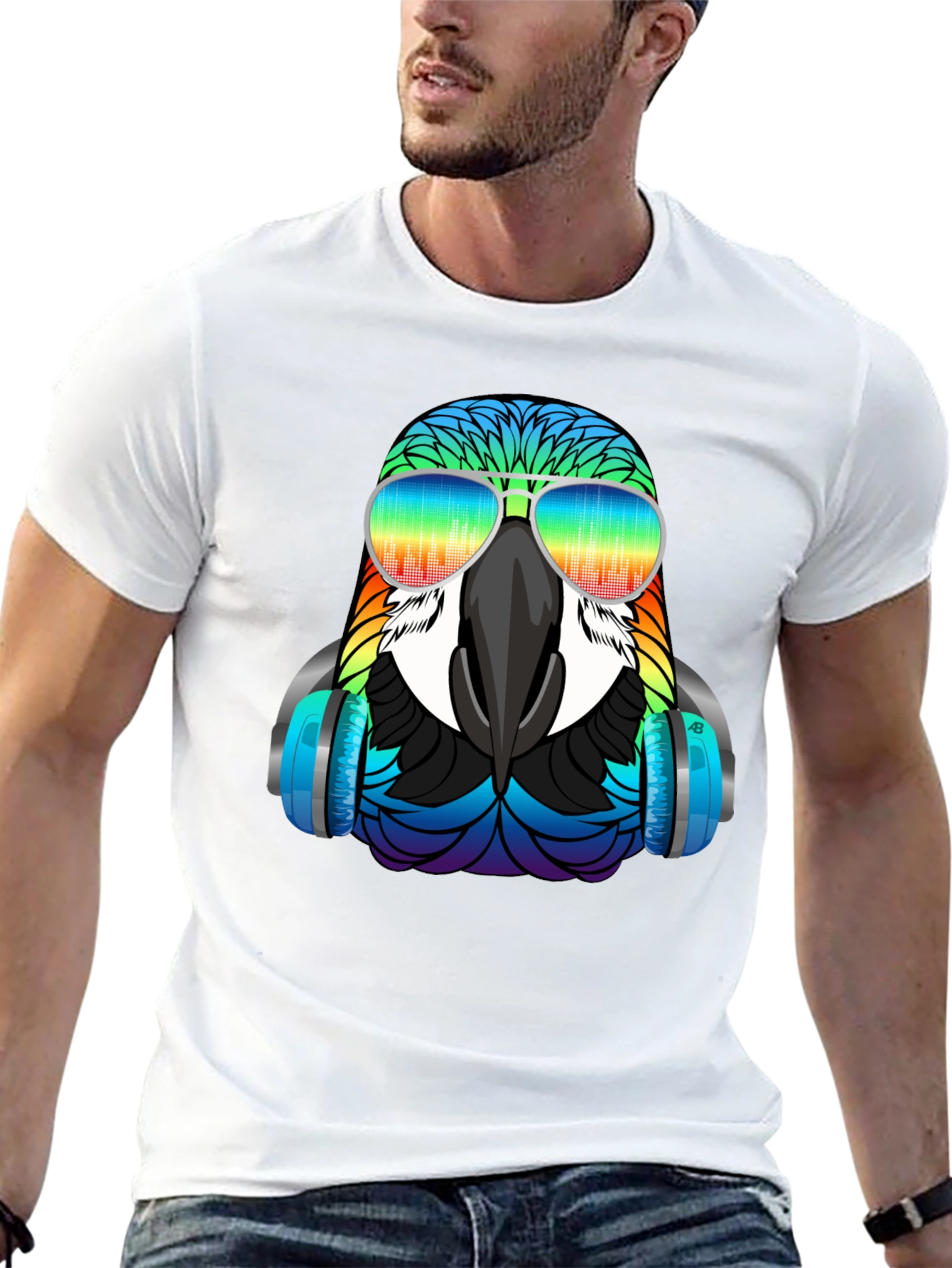 Cool Parrot Graphic T-Shirt