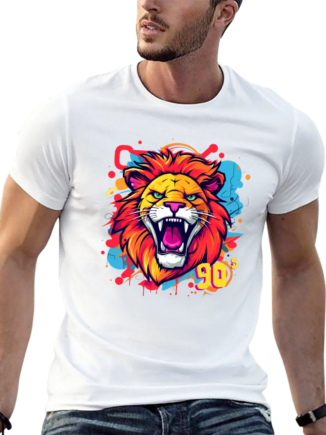 Roaring 90s Lion Graphic Tee