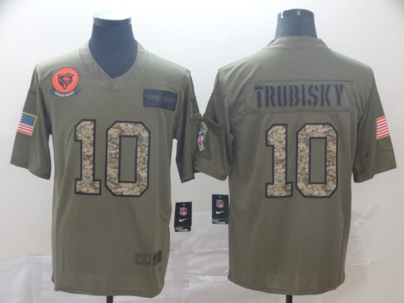 Men's Chicago Bears Mitch Trubisky #10 Brown Team Game Jerseys