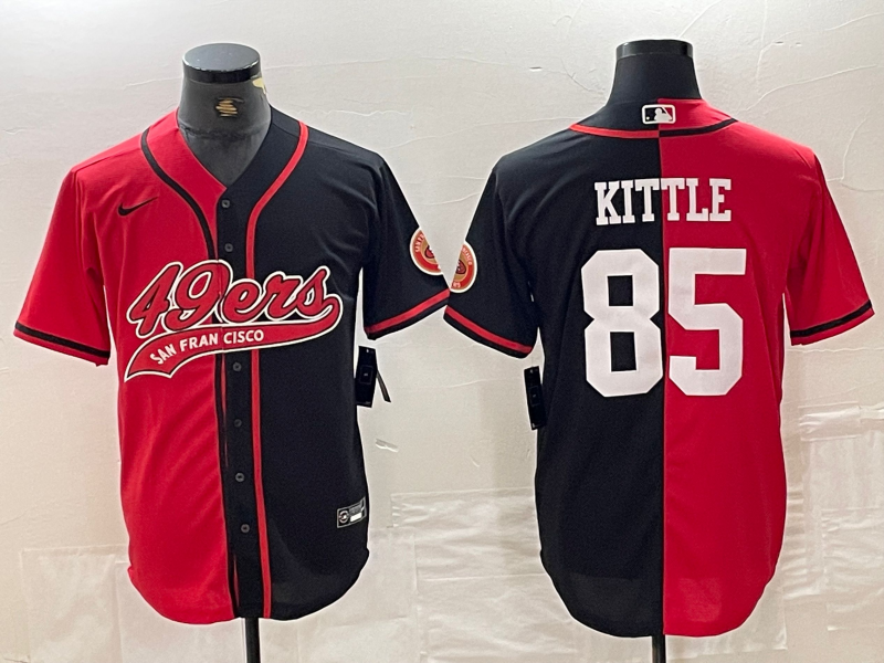 Men's San Francisco 49ers George Kittle #85 Red/Black Game Player Jerseys Joint Edition