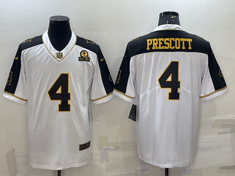 Men's Dallas Cowboys Dak Prescott #4 White Player Jerseys