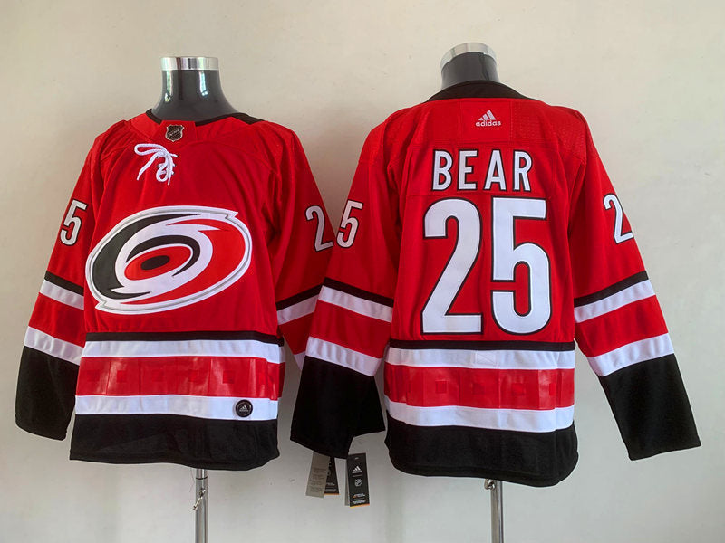 Men's Carolina Hurricanes Ethan Bear #25 Red Player Game Jerseys
