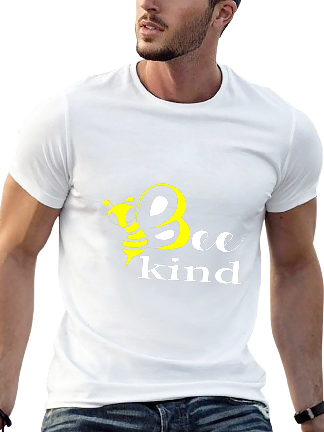 Bee Kind Graphic Tee - Black Cotton T-Shirt