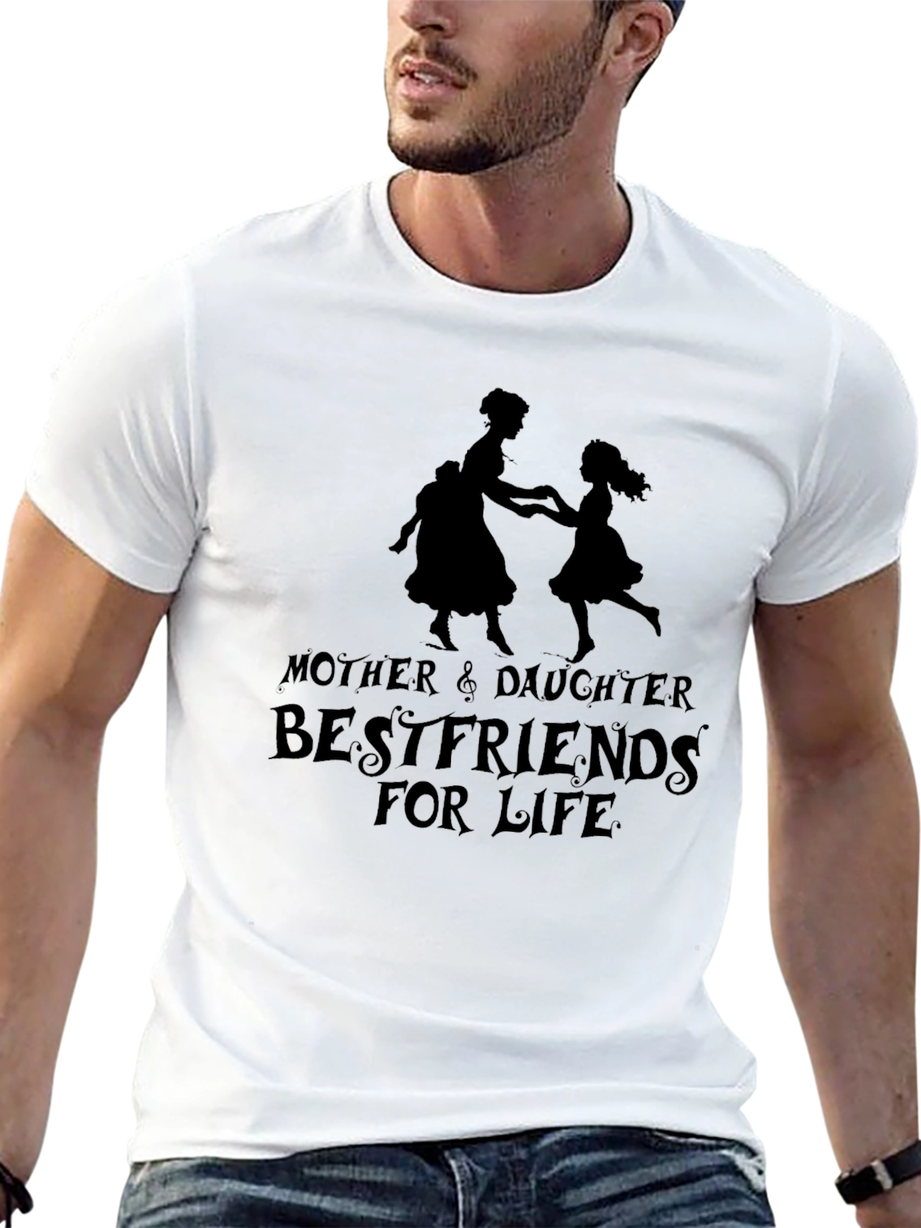 Mother & Daughter Bestfriends for Life Black T-Shirt