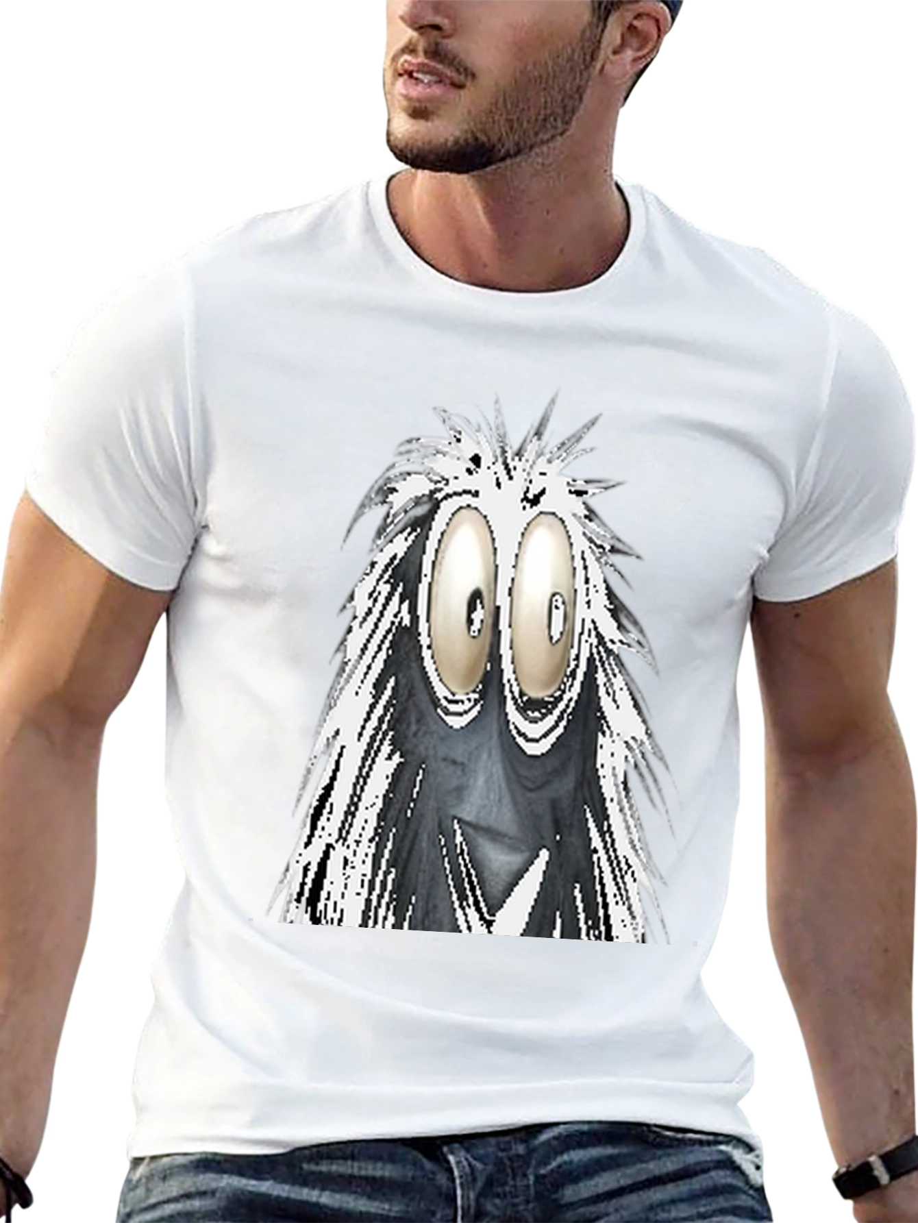 Googly Eyes Monster Graphic Tee - Black