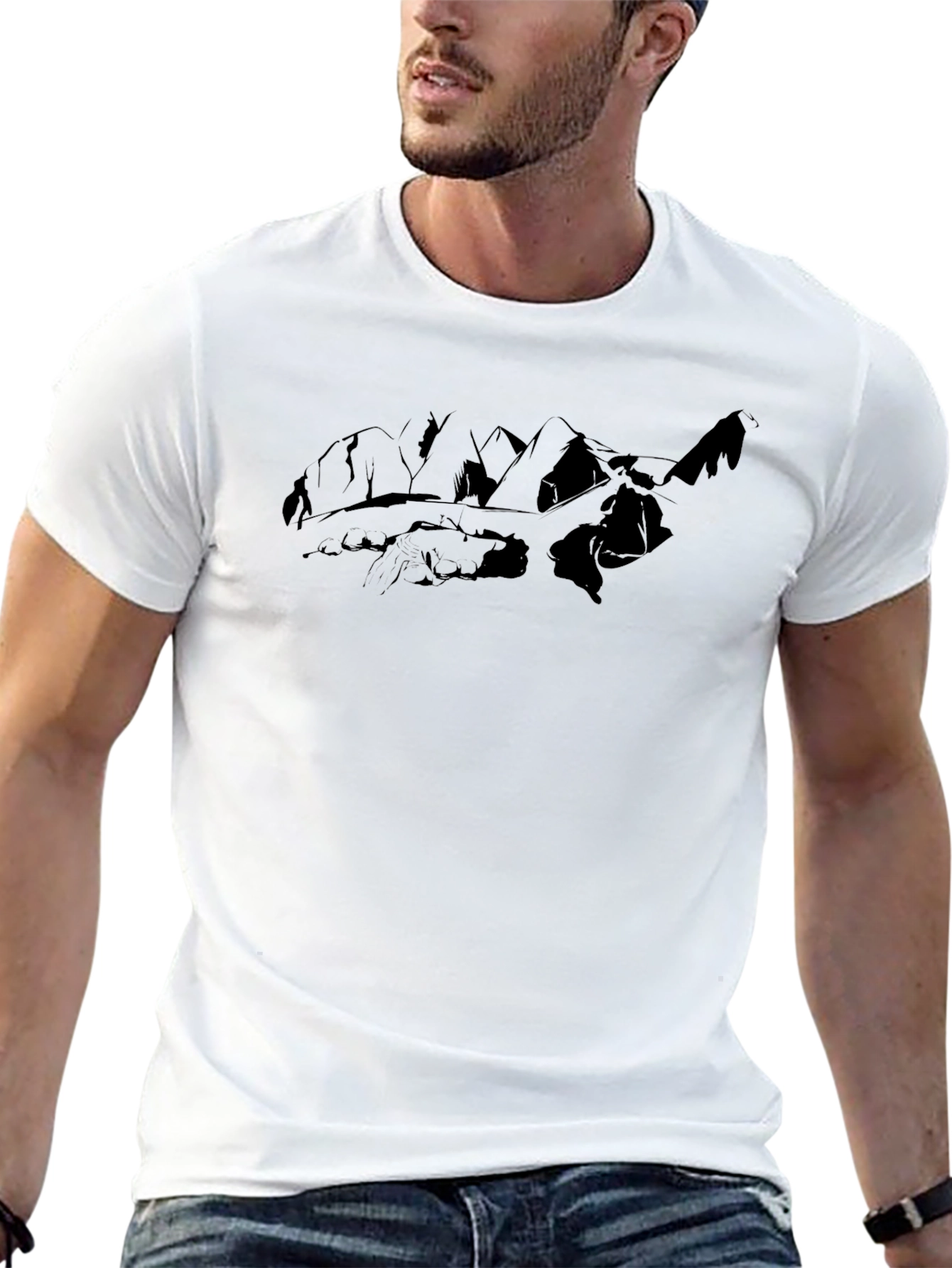 Mountains Graphic Tee - Modern Black T-Shirt